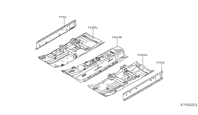 2010 Nissan Versa Floor Panel Diagram