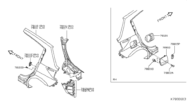 2008 Nissan Versa Fender Rear RH Diagram for G8100-EL030