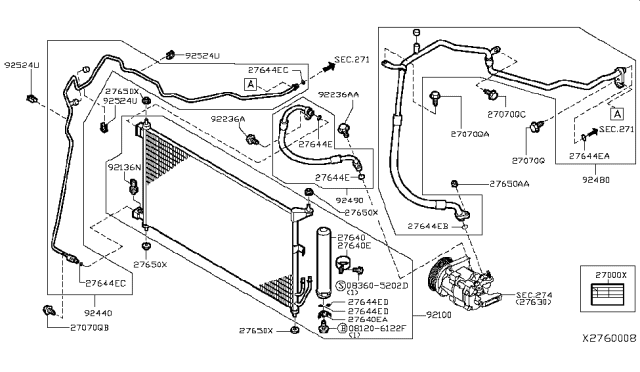 2008 Nissan Versa Condenser,Liquid Tank & Piping Diagram 3