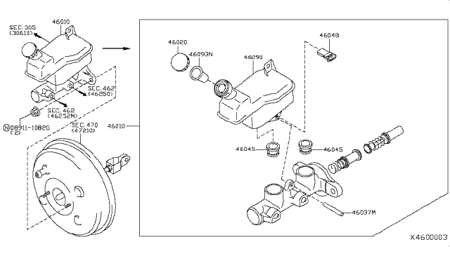 2007 Nissan Versa Brake Master Cylinder Diagram 1