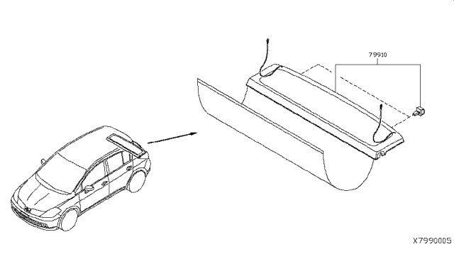 2007 Nissan Versa Rear & Back Panel Trimming Diagram