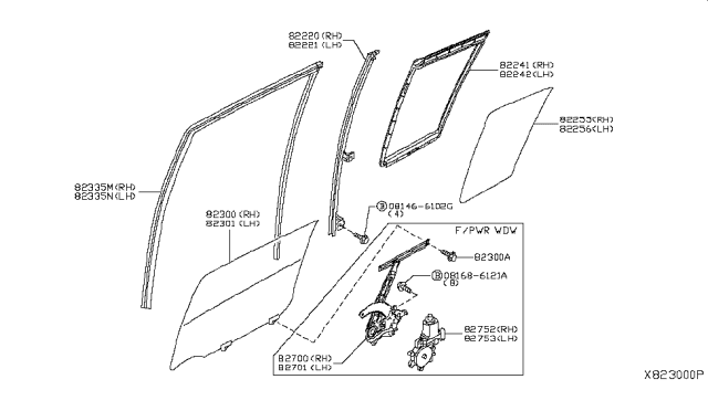 2011 Nissan Versa Rear Door Window & Regulator Diagram 2