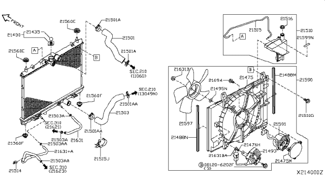 2011 Nissan Versa Label-Caution,Motor Fan Diagram for 21599-ZW80A