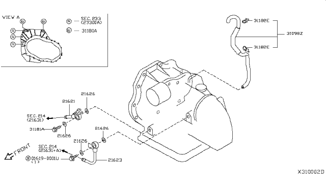 2007 Nissan Versa Auto Transmission,Transaxle & Fitting Diagram 4