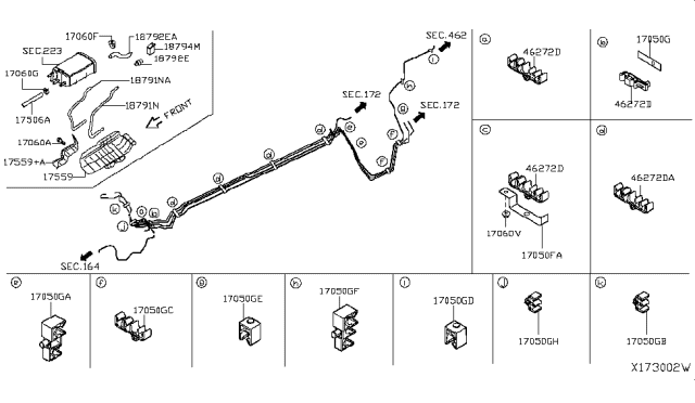 2012 Nissan Versa Clip Diagram for 17561-EM30C