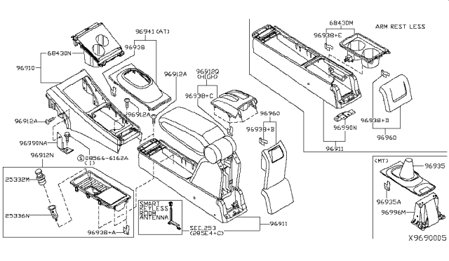 2012 Nissan Versa Console Box Diagram