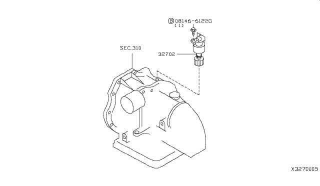 2010 Nissan Versa Pinion Assy-Speedometer Diagram for 32702-BN800