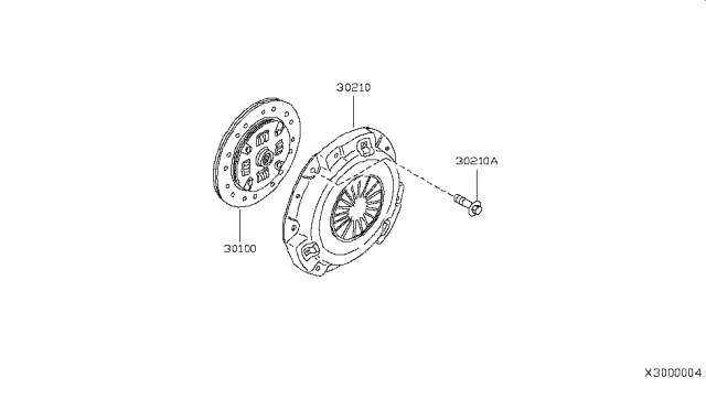 2007 Nissan Versa Clutch Cover,Disc & Release Parts Diagram