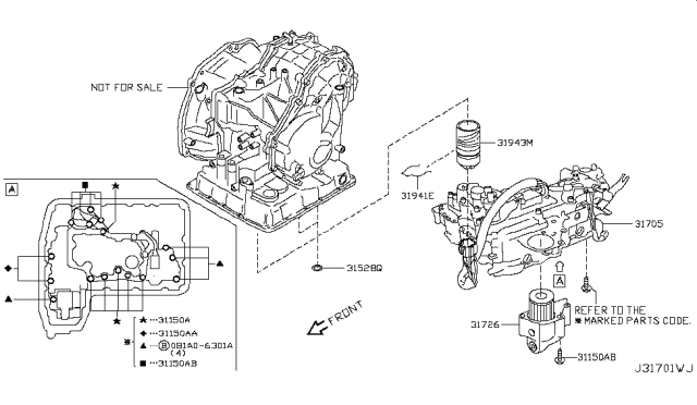 2009 Nissan Versa Control Valve (ATM) Diagram 1