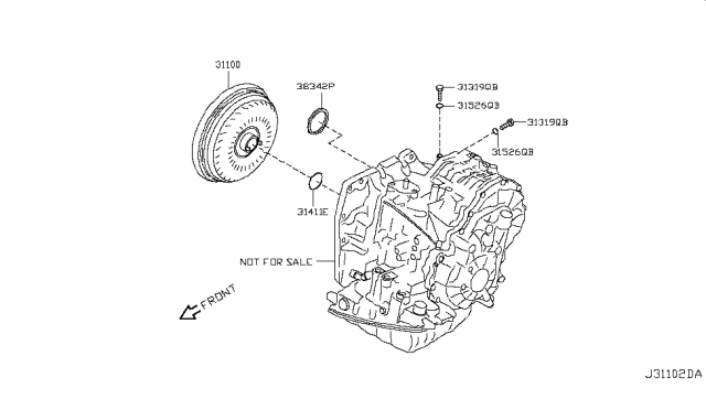 2009 Nissan Versa Torque Converter,Housing & Case Diagram 3