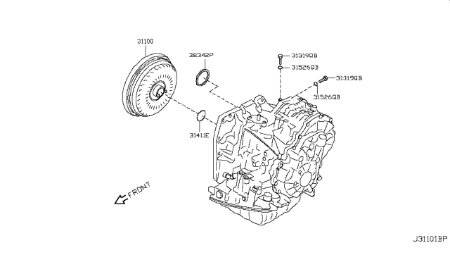 2011 Nissan Versa Torque Converter,Housing & Case Diagram 2