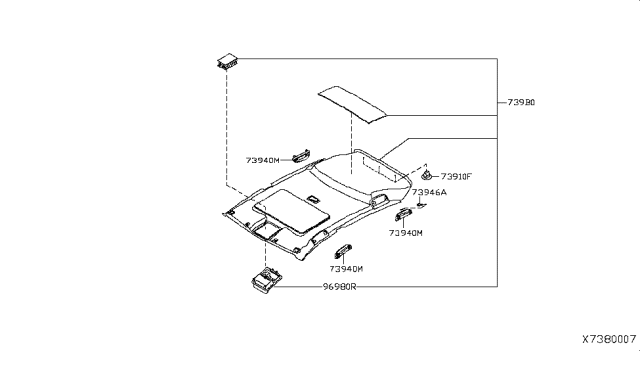 2007 Nissan Versa Roof Trimming Diagram 2