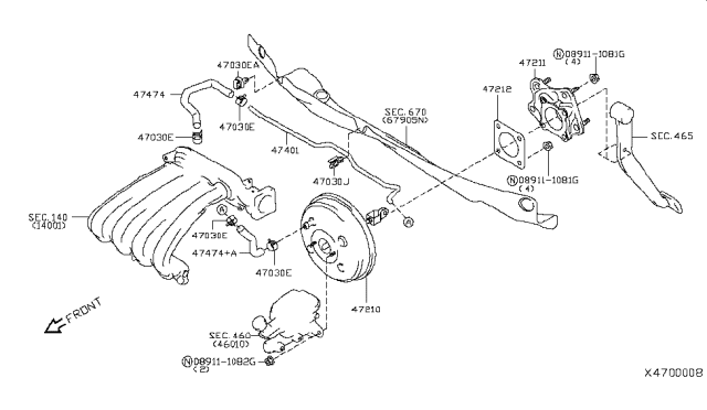 2009 Nissan Versa Brake Servo & Servo Control Diagram