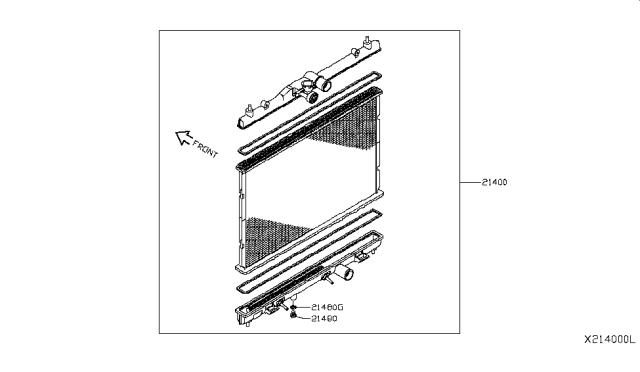 2012 Nissan Versa Radiator Assy Diagram for 21460-ZW40A