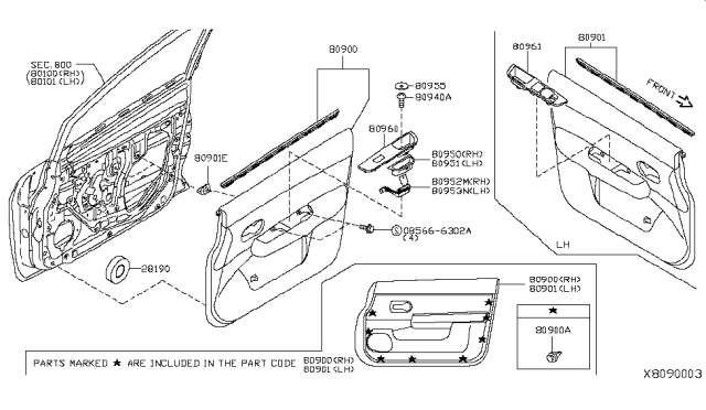 2011 Nissan Versa Front Door Trimming Diagram