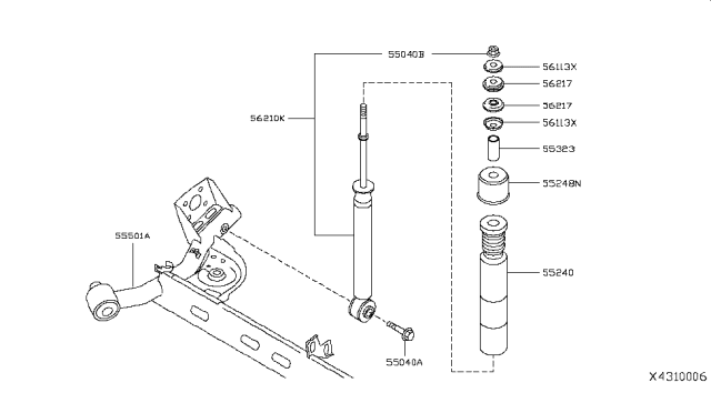 2008 Nissan Versa ABSORBER Kit - Shock, Rear Diagram for E6210-EM30C