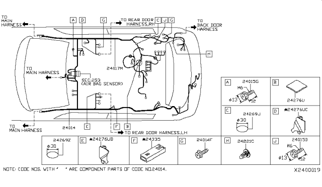 2010 Nissan Versa Harness-Body, NO. 2 Diagram for 24017-ZN98A