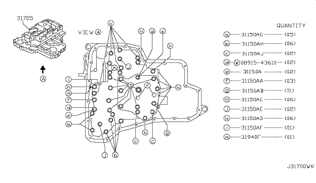 2011 Nissan Versa Bolt Diagram for 31377-1XA04