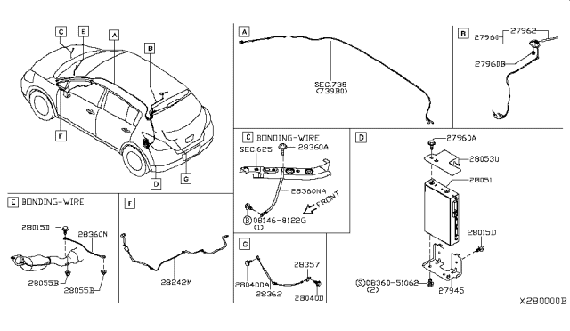 2009 Nissan Versa Wire-Bonding Diagram for 28360-EM35A