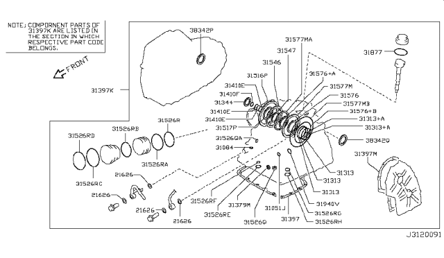 2009 Nissan Versa Gasket & Seal Kit (Automatic) Diagram