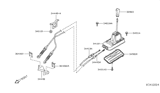 2007 Nissan Versa Transmission Control Device Assembly Diagram for 34101-EM31D