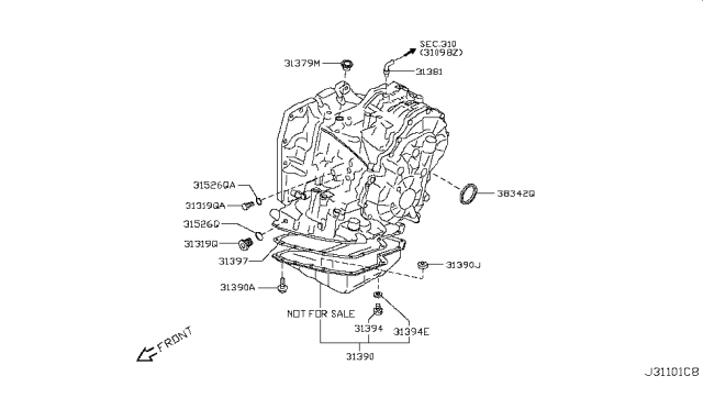 2012 Nissan Versa Torque Converter,Housing & Case Diagram 4