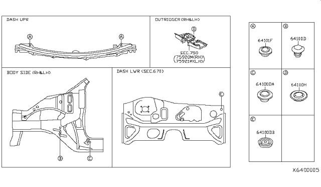 2007 Nissan Versa Hood Ledge & Fitting Diagram 2