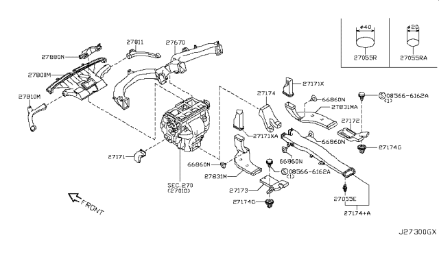 2011 Nissan Murano Nozzle & Duct Diagram