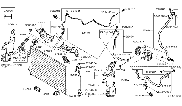 2014 Nissan Murano Seal-CONDENSOR Diagram for 92184-1GR0A