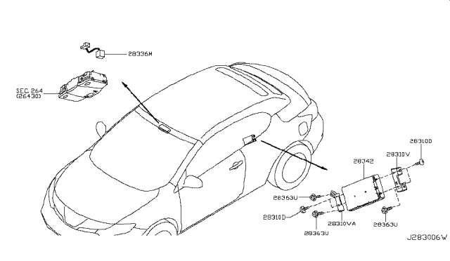 2014 Nissan Murano Bracket-Relay Diagram for 25233-1GR0A