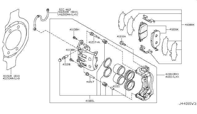 2013 Nissan Murano Front Brake Diagram 1