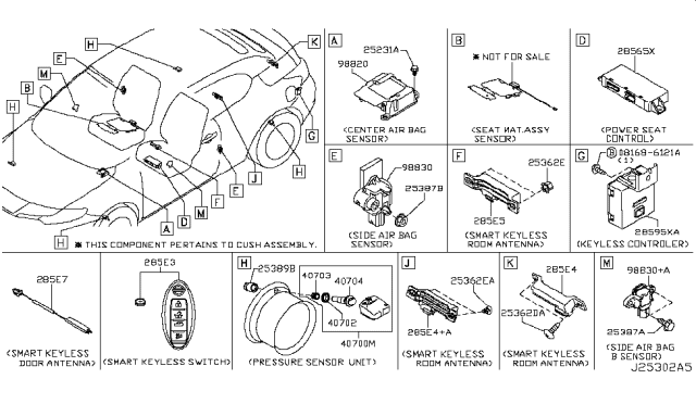 2013 Nissan Murano Control Assembly-Power Seat Diagram for 28565-3ZH0A