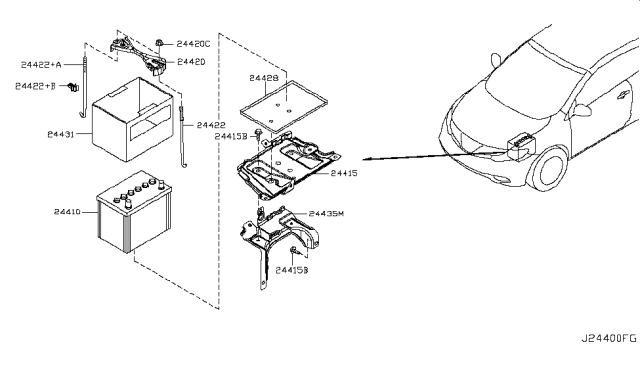 2011 Nissan Murano Cover-Battery Diagram for 24431-9Y500