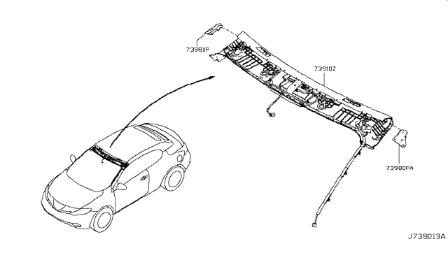 2014 Nissan Murano Headlining Assy Diagram for 73910-1GR0A