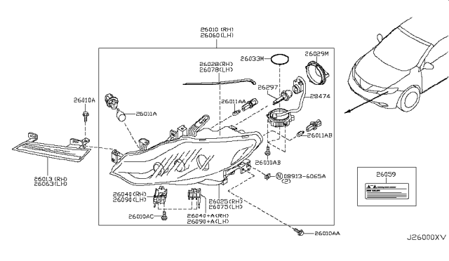 2012 Nissan Murano Headlamp Diagram 2