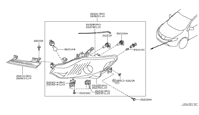 2012 Nissan Murano Headlamp Diagram 1