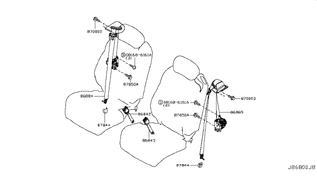 2014 Nissan Murano Front Seat Belt Diagram