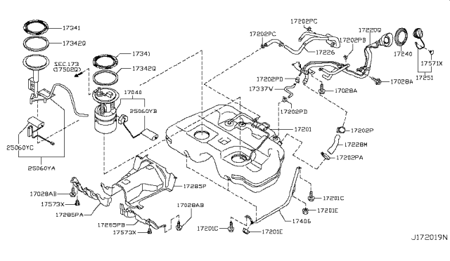 2014 Nissan Murano Fuel Tank Diagram