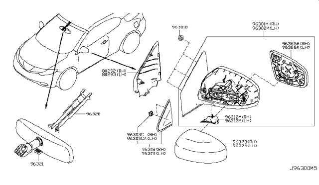 2013 Nissan Murano Cover-Front Door Corner,Inner RH Diagram for 80292-1GR0A