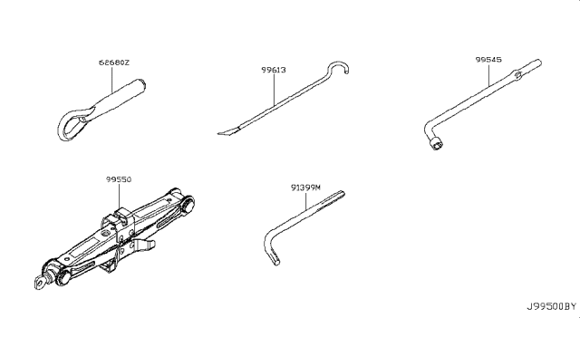 2012 Nissan Murano Jack Complete Diagram for 99550-1CA0A