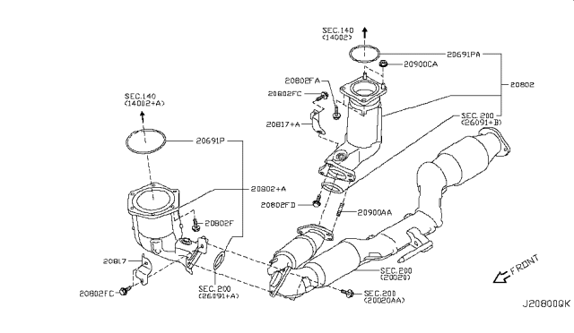 2014 Nissan Murano Catalyst Converter,Exhaust Fuel & URE In Diagram