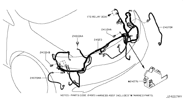 2012 Nissan Murano Harness-Sub Diagram for 24023-1AA0A