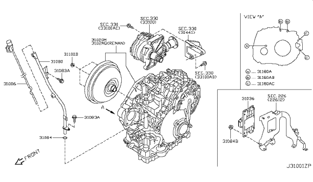 2014 Nissan Murano Auto Transmission,Transaxle & Fitting Diagram 2