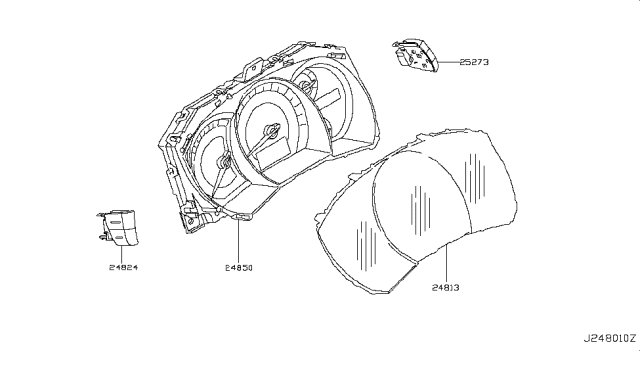 2012 Nissan Murano Cover - Front Meter Diagram for 24813-1SX0A