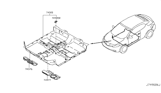 2013 Nissan Murano Floor Trimming Diagram