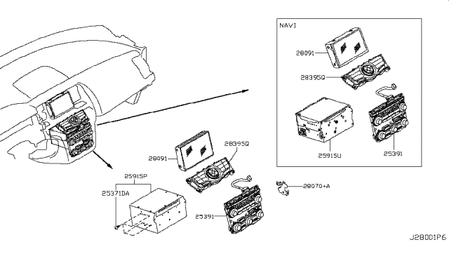 2012 Nissan Murano Controller Assembly-Av Diagram for 2591A-ZX78B