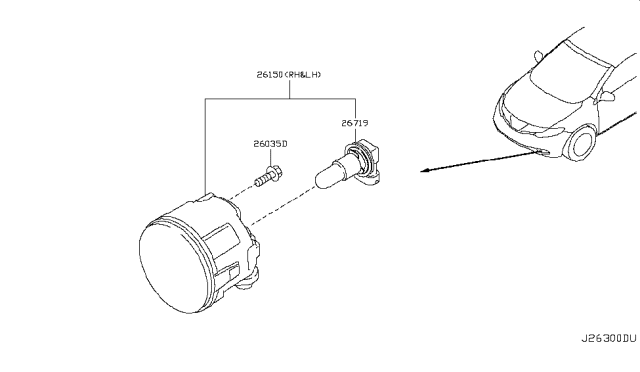 2012 Nissan Murano Fog,Daytime Running & Driving Lamp Diagram