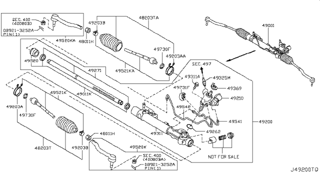 2013 Nissan Murano Socket Kit-Tie Rod,Outer Diagram for D8640-1AA1A