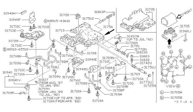 1990 Nissan Pathfinder Body Control Val Diagram for 31712-X8673