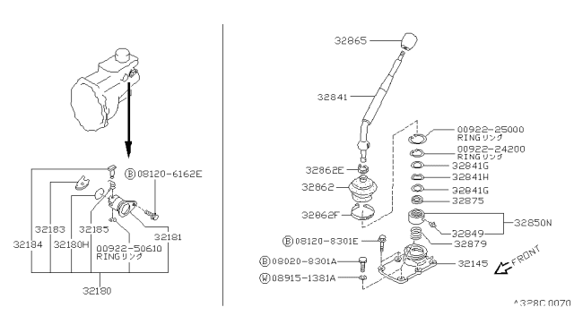 1987 Nissan Pathfinder Transmission Shift Control Diagram 1